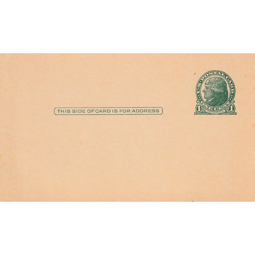 1914 Thomas Jefferson 1 Cent Prepaid Unposted Postcard Blank Vintage